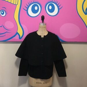 So Sweet Black Knit Cape Cardigan